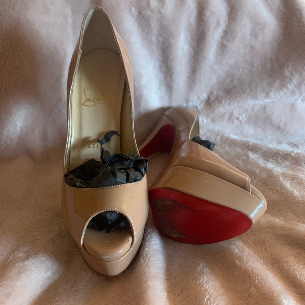 Lady peep toe nude red bottom
